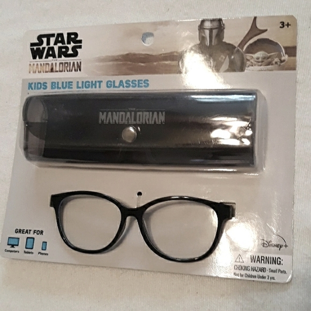 Star Wars Mandalorian Kids Blue Light Glasses with Case Black Grogu Baby Yoda‎